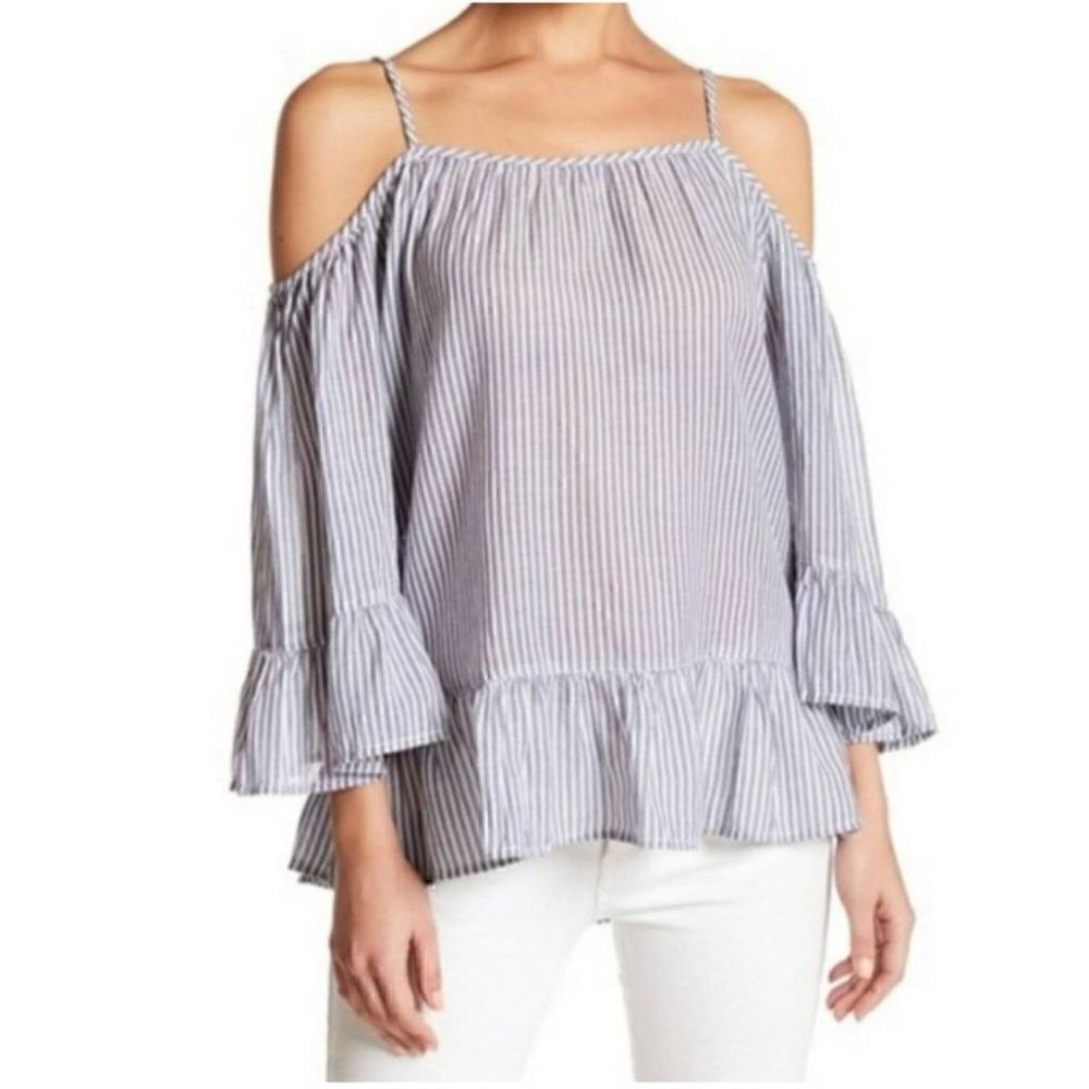 NWOT BeachLunchLounge Lexi Peplum Cold Shoulder Top